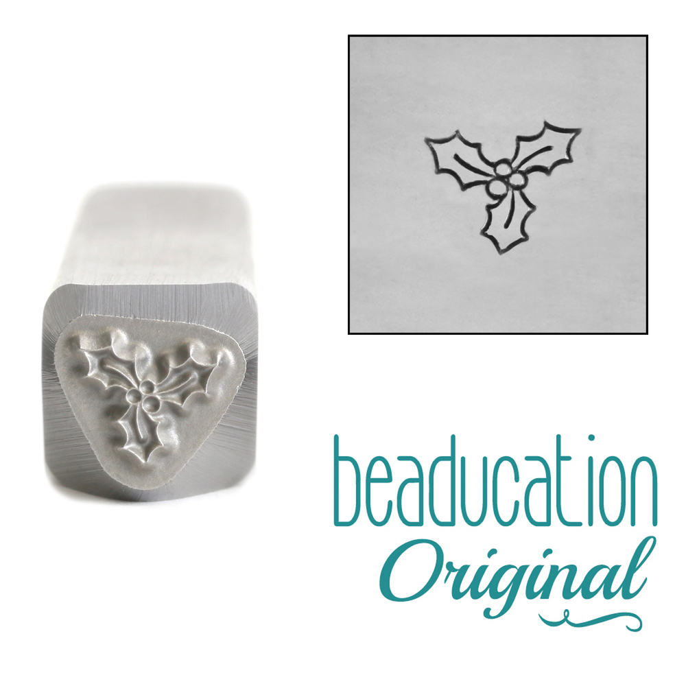 Metal Stamping Tools Holly Metal Design Stamp, 6mm - Beaducation Original